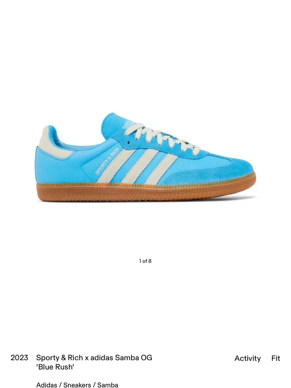 Sporty & Rich Samba OG Sneakers in Bright Blue and Cream